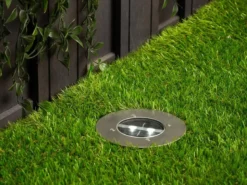 Solar LED Bodeneinbaustrahler 8er SET für Außen, Edelstahl rund Ø14cm IP67