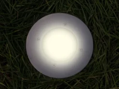 Solar LED Bodeneinbaustrahler 6er SET für Außen, Edelstahl rund Ø14cm IP67
