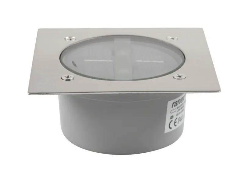 Solar LED Bodeneinbaustrahler 2er SET für Außen, Edelstahl 4-eckig 10x10cm, IP67