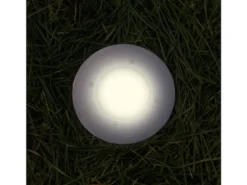 Solar LED Bodeneinbaustrahler 2er SET für Außen, Edelstahl rund Ø14cm IP67