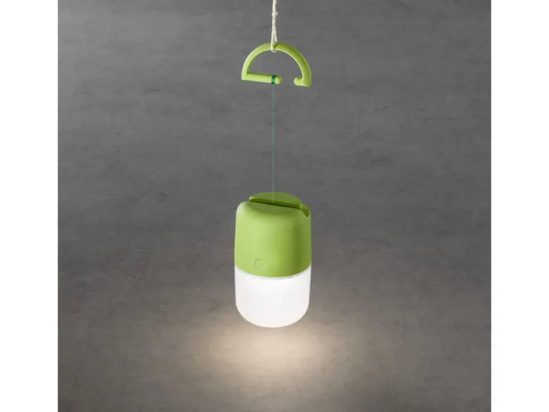 Solar LED Leuchte ASSISI mit 3-Stufen Dimmer & USB-Kabel, IP44, Grün