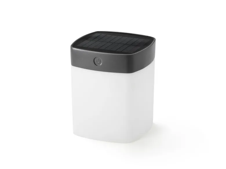 Solar LED Leuchte mit 3-Stufen Dimmer ASSISI, Höhe 14,5cm, IP44, Grau