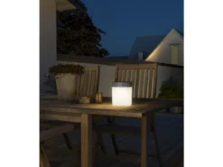Solar LED Leuchte mit 3-Stufen Dimmer ASSISI, Höhe 14,5cm, IP44, Grau
