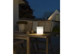 Solar LED Leuchte mit 3-Stufen Dimmer ASSISI, Höhe 14,5cm, IP44, Weiß