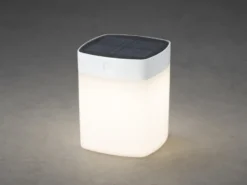 Solar LED Leuchte mit 3-Stufen Dimmer ASSISI, Höhe 14,5cm, IP44, Weiß