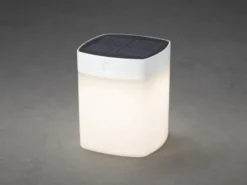 Solar LED Leuchte mit 3-Stufen Dimmer ASSISI, Höhe 14,5cm, IP44, Weiß