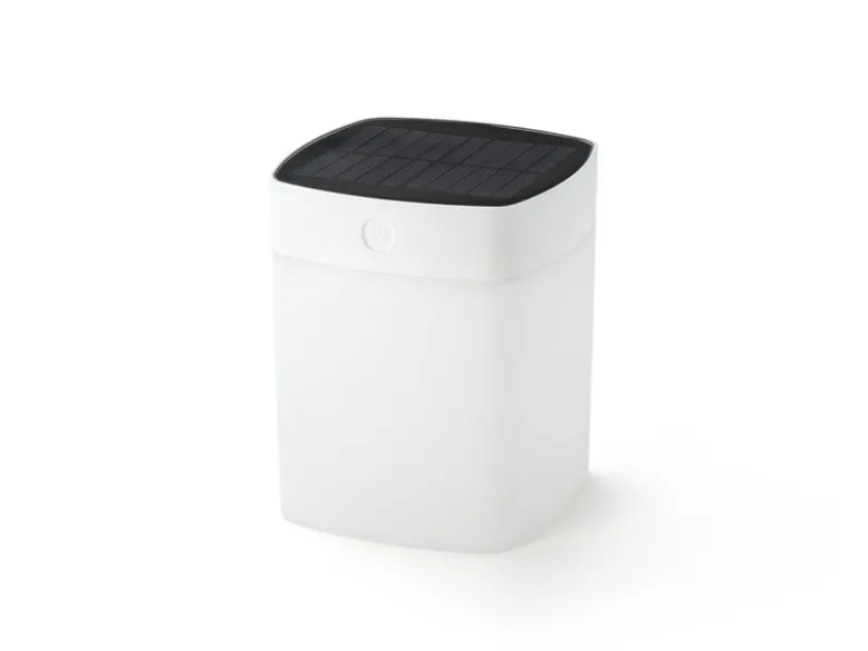Solar LED Leuchte mit 3-Stufen Dimmer ASSISI, Höhe 14,5cm, IP44, Weiß