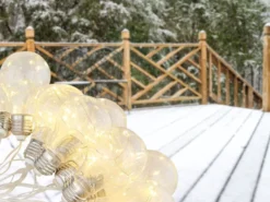 Solar LED Outdoor Lichterkette mit 10 Glühbirnen, 2 Lichtmodi, Länge 3,8 Meter