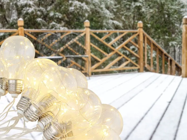 Solar LED Outdoor Lichterkette mit 10 Glühbirnen, 2 Lichtmodi, Länge 3,8 Meter