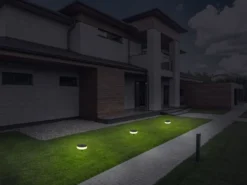 Solarleuchte mit abnehmbaren Erdspieß, auch zur Wandmontage geeignet Ø15cm