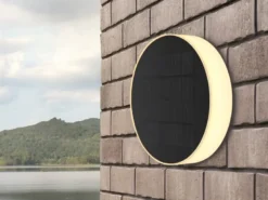 Solarleuchte mit abnehmbaren Erdspieß, auch zur Wandmontage geeignet Ø15cm