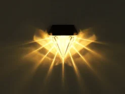 Solarleuchten 2er Set Wandleuchten, Diamant-Design, H.12cm