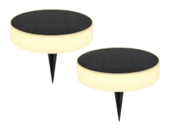 Solarleuchten Set mit abnehmbaren Erdspieß, auch zur Wandmontage geeignet Ø15cm