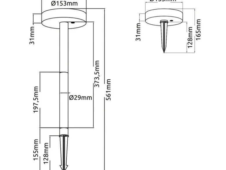 Solarleuchten Set mit abnehmbaren Erdspieß, auch zur Wandmontage geeignet Ø15cm