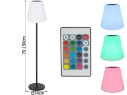 Solarleuchten SET: Stehleuchte höhenverstellbar bis 150 cm & Tischleuchte 25 cm
