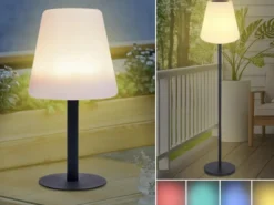 Solarleuchten SET: Stehleuchte höhenverstellbar bis 150 cm & Tischleuchte 25 cm