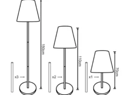Solarleuchten SET: Stehleuchte höhenverstellbar bis 150 cm & Tischleuchte 25 cm