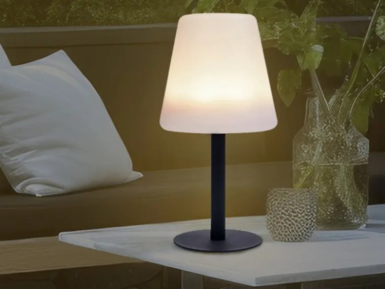 Solar Tischleuchte Outdoor, per USB & Solar aufladbar, Höhe 25cm