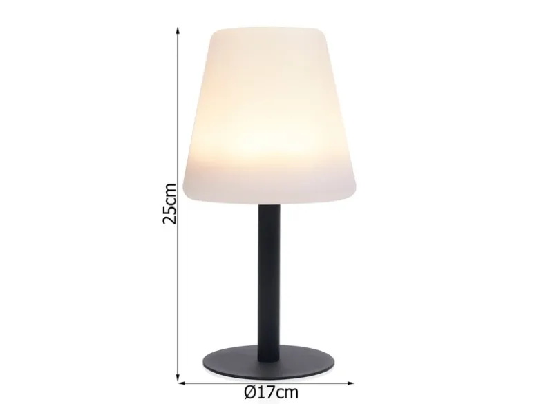 Solar Tischleuchte Outdoor, per USB & Solar aufladbar, Höhe 25cm