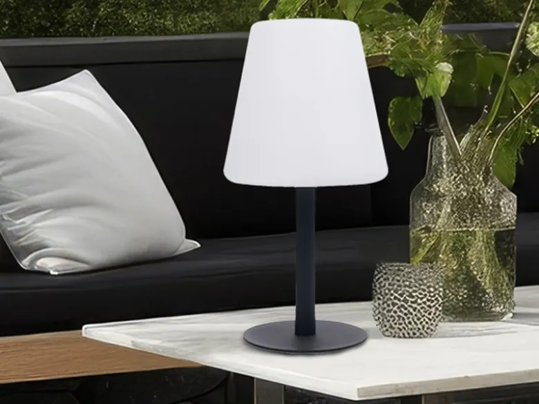 Solar Tischleuchte Outdoor, per USB & Solar aufladbar, Höhe 25cm