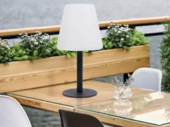 Solar Tischleuchte Outdoor, per USB & Solar aufladbar, Höhe 25cm