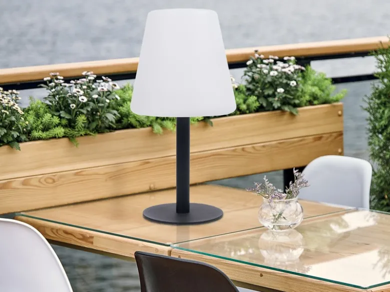 Solar Tischleuchte Outdoor, per USB & Solar aufladbar, Höhe 25cm