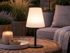 Solar Tischleuchte Outdoor, per USB & Solar aufladbar, Höhe 25cm