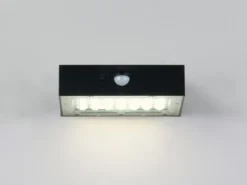 Solar Wandleuchte ELVAS außen mit Bewegungsmelder für Balkon, wetterfest, B 14cm