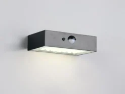 Solar Wandleuchte ELVAS außen mit Bewegungsmelder für Balkon, wetterfest, B 14cm