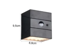 Solar Wandleuchte TALCA außen mit Bewegungsmelder, Licht drehbar, IP65, B: 9cm