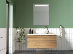 Spiegel mit LED Beleuchtung Bad Wandspiegel TABEA rechteckig 50x70cm