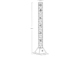 Sprudelnde Farbwechsel LED Lichtsäule MENDOZA Wassersäule mit Deko Fischen 120cm