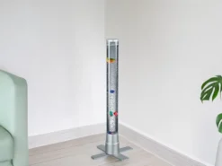 Sprudelnde Farbwechsel LED Lichtsäule MOTION Wassersäule & Deko Fischen H. 61cm
