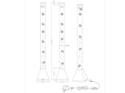 Sprudelnde Farbwechsel LED Lichtsäule MOTION Wassersäule & Deko Fischen 130cm