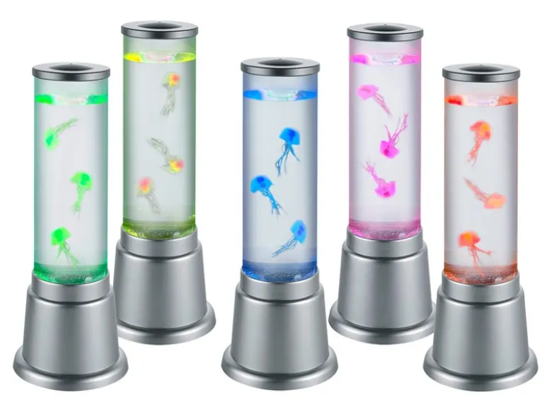 Sprudelnde Farbwechsel LED Lichtsäule JELLY Wassersäule & Deko Quallen H. 36cm