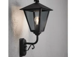 Stehende Wandleuchte BENU, E27, Aluminium schwarz, Höhe 61 cm