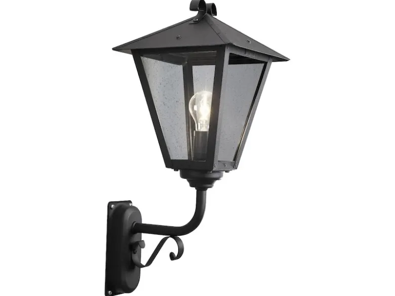 Stehende Wandleuchte BENU, E27, Aluminium schwarz, Höhe 61 cm