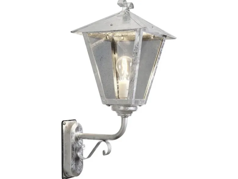 Stehende Wandleuchte BENU, E27, galvanisierter Stahl, Höhe 61 cm