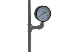 Stehlampe AMARCORD 3-flammig Wasserrohr Optik Grau antik, Höhe 159cm