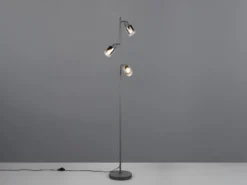 Stehlampe CADIZ mit 3 schwenkbaren Spots Glas Chromfarbig, Höhe 154cm