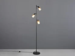 Stehlampe CADIZ mit 3 schwenkbaren Glas Spots Amberfarbig, Höhe 154cm