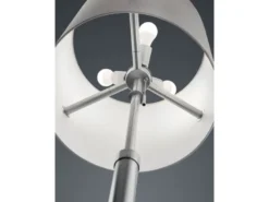 Stehlampe CAMDEN Silber mit Stoffschirm Grau Höhenverstellbar 145-187cm