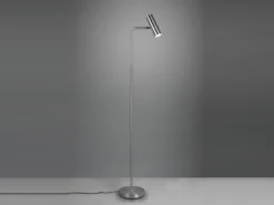Stehlampe MARLEY in Silber matt, Spot schwenkbar, Höhe 151cm