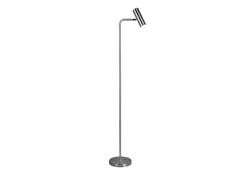 Stehlampe MARLEY in Silber matt, Spot schwenkbar, Höhe 151cm