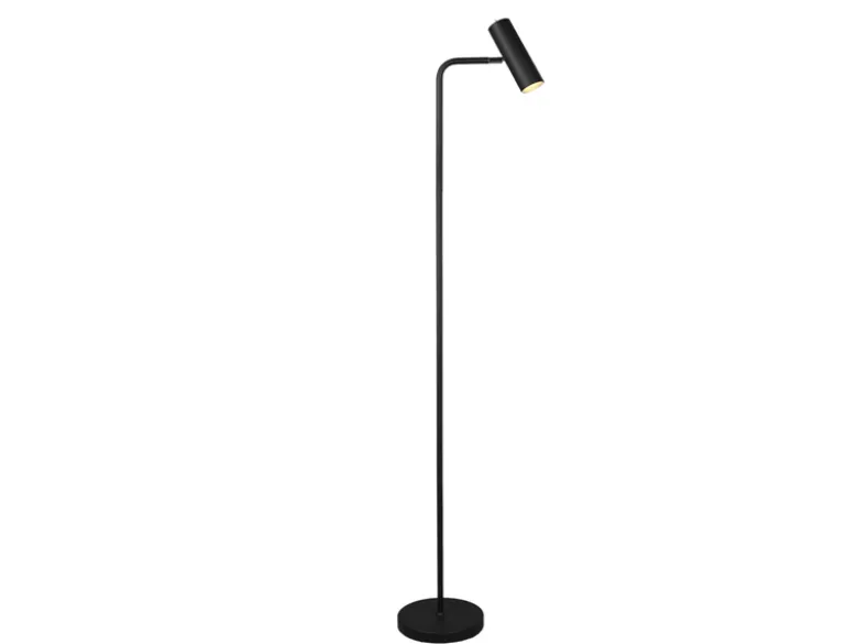 Stehlampe MARLEY Metall in Schwarz matt, Spot schwenkbar, Höhe 151cm