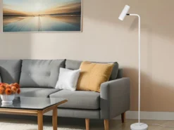 Stehlampe MARLEY Metall in Weiß matt, Spot schwenkbar, Höhe 151cm