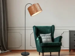 Stehlampe PARDINA mit Stoffschirm Leopardenmuster, Höhe 156cm