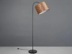 Stehlampe PARDINA mit Stoffschirm Leopardenmuster, Höhe 156cm