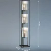 Stehlampe SAMU 3-flammig Schwarz mit Rauchglas, Höhe 130cm