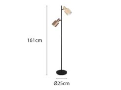 Stehleuchte AGUDO mit 2 schwenkbaren farbigen Spots, Höhe 161cm